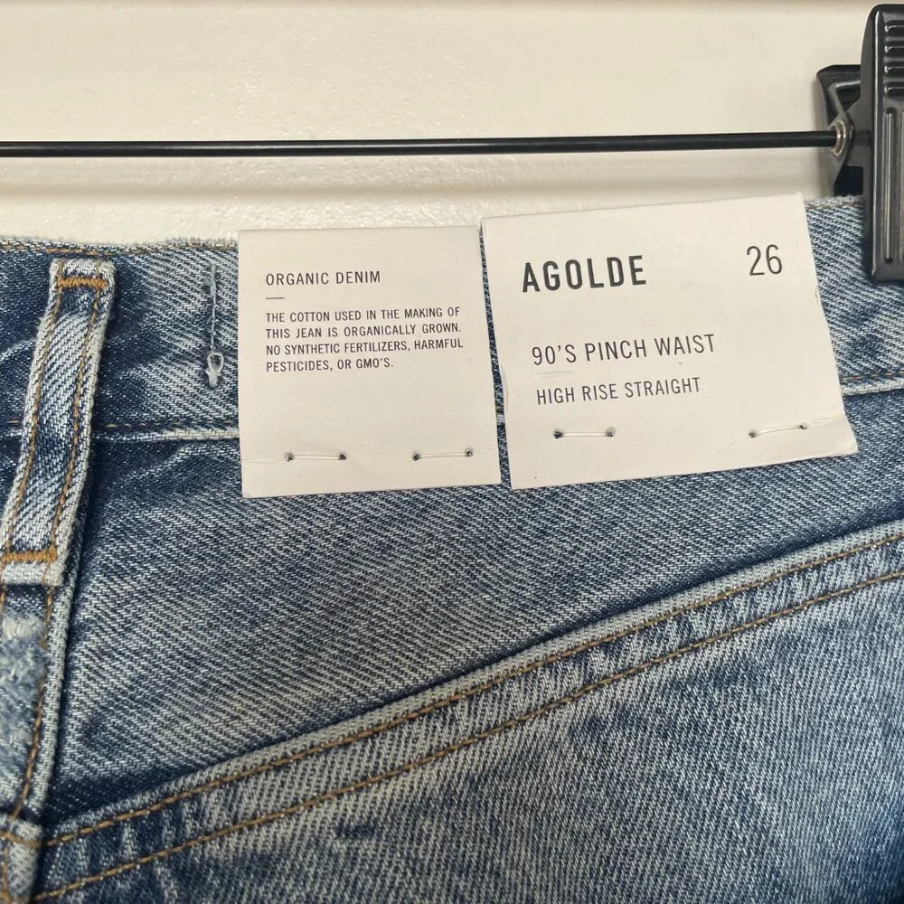 Agolde 90's Pinch Waist High Rise Jeans Lineup Organic Cotton Size 26 NWT - Picture 9 of 10